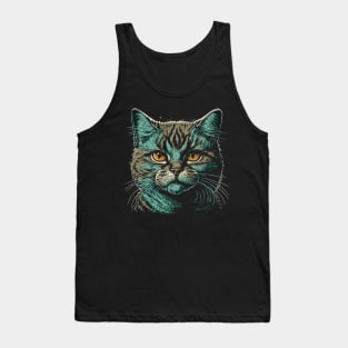 Cool Cat Face Design For Cool Man Cool Girl Gangster Tank Top